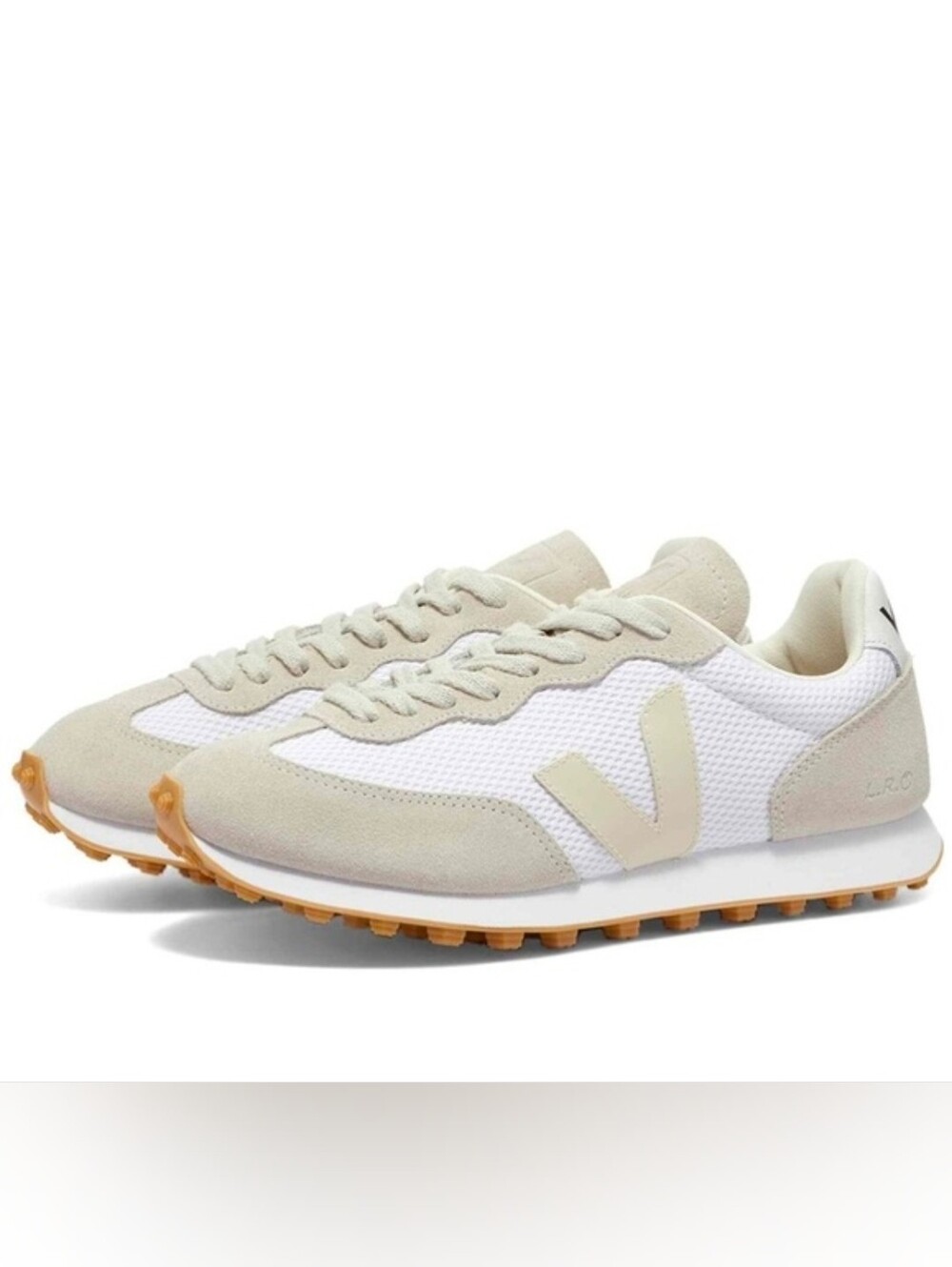 Veja Women's White and Beige Athletic Sneakers